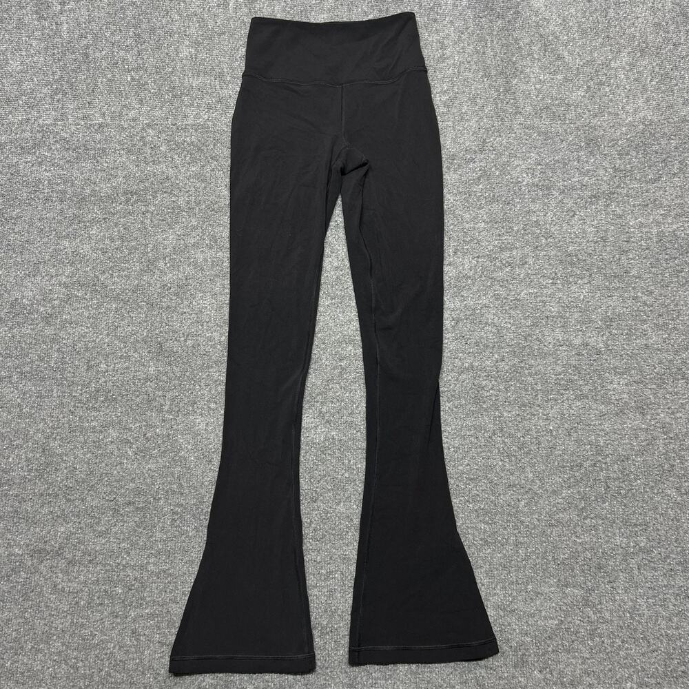 Athleta Leggings Womens XXS Petite Black Elation Split Slim Flare Yoga Pants